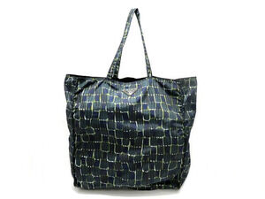 Prada BYOBAG Eco Bag Tote Patterned Green